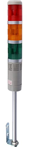 Luban Industrial Signal Tower, Column LED Alarm Tower Lamp Flash Indicator, 3-Layer Stack LED Warning Light Without Buzzer for Safety (110V/Steady ON Light)