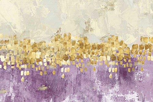 Feeling at home Kunstdruck auf Leinwand, gerahmt, mit amerikanischem Block, tanzende Sterne, lavendelversion, Pi-Studio, abstrakt, feiner Kunstdruck, auf Holzrahmen, horizontal, 86 x 139 cm