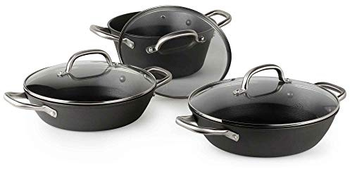 BOJ Batería de Cocina NEW CLASSIC en Hierro fundido, apta para todo tipo de fuegos, conjunto de ollas (set 3 ollas)