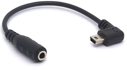 Tomost 3.5mm Microphone Adapter Cable (15cm) | 90 Angled 3.5 Female to Mini USB Male Audio Cord for HERO3, HERO3+ and HERO4 Black, White or Silver Editions Cameras