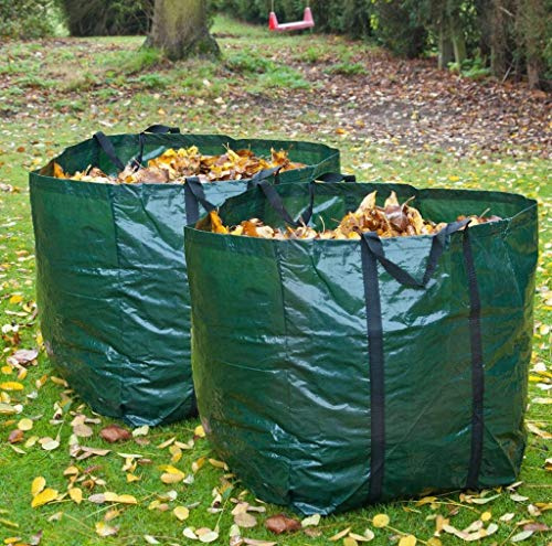 ALAYSTAR Premium Pack of 2 Waterproof Large Strong Sturdy Garden Waste Bag – Sack for Rubbish Grass Waste – Can Be Reused
