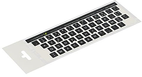 Lacerto® 12x13 mm - Autocollants français AZERTY - Pour claviers PC et ordinateur portable - Avec stratifié mat résistant aux rayures | French Keyboard Stickers | Couleur : noir