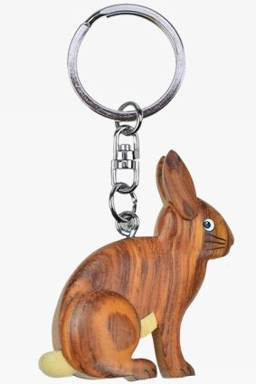 Hase Kaninchen Anhänger Schlüsselanhänger Taschenanhänger aus Holz - Kuscheltiere*biz