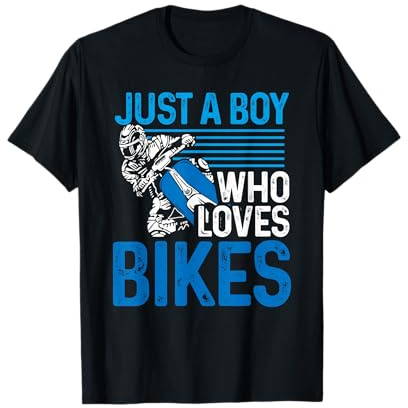Motorcycle Biker Motorbike Rider Just A Boy Who Loves Bikes T-Shirt