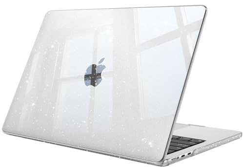 Fintie Hülle Kompatibel mit MacBook Air 13,6 M5 M4 M3M2,Transparent Glitzer | A3449 A3240 A3113 A2681 (2026-2022), Ultradünne Hartschale Schutzhülle Snap Cover