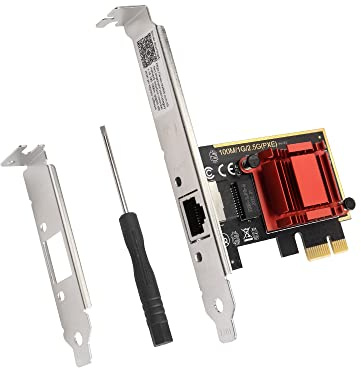 GINTOOYUN Scheda controller di rete PCI Express X1 2.5G PCIE Gigabit LAN 2500/1000/100Mbps rosso con avvio PXE senza disco convertitore adattatore LAN RJ45 per host PC desktop