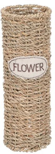 DECHOUS Rattan Woven Flower Vase Handgefertigte Dekovase Für Getrocknete Blumen Modern Und Für Büro Und Festlichkeiten Kompakte Vielseitig Einsetzbar