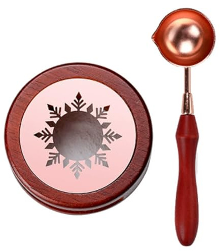 Encuryna Wachssiegel Wärmer, Wachssiegelwärmer mit Schmelzlöffel, Wachs Siegel Kit, Siegelwachs Siegelwärmer, Wachssiegel Set für Hochzeit Wachs Umschläge Verpackungen Stempel