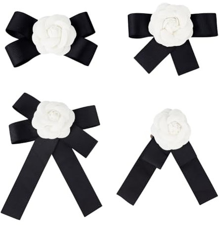 ANATTASOUL 4 Stück Blumennadel-Blumenbroschen Für Damen Elegante Blumenbrosche Vintage Schleife Blumennadel Blumenbroschen Für Damen Brosche Mit Schleife Hochzeitsfeier Fliege-Schmuck-Accessoire