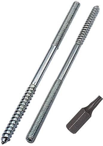 SKIR'CO (10 Stück) Stockschrauben M6 x 140 mm, Dübelschrauben mit Doppelgewinde, Doppelkopfschrauben