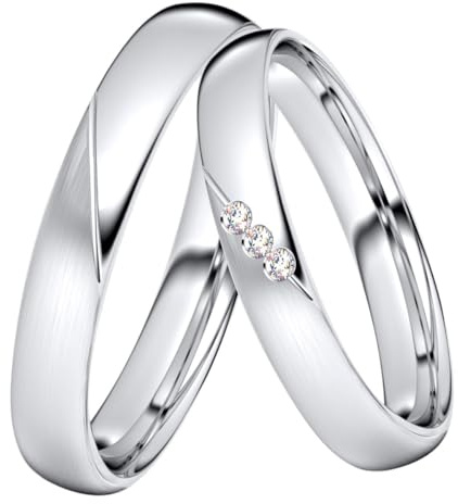 DOOSTI Trauring/Ehering/Partnerring - SWEET Silber 925/- Silber Ring - hochwertiger Silberring - Damen und Herren Variante