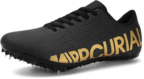 PENXZT Scarpe da Atletica Chiodate Donna Uomo, Leggera 8 Chiodi Scarpe da Corsa Chiodate da Pista per Corsa Adolescenti,Nero,38 EU