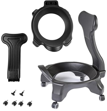Chaise Ballon Base de Chaise Boule de Yoga Uniquement Sans Balle, Cadre de Chaise de Boule D'équilibre de Stabilité pour Le Bureau à La Maison, Support à Billes avec Roulettes et Support Dorsal