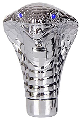 Pomo de palanca de cambios de serpiente, perilla de palanca de cambios LED cromada Cobra Snake para la mayoría de vehículos automáticos manuales