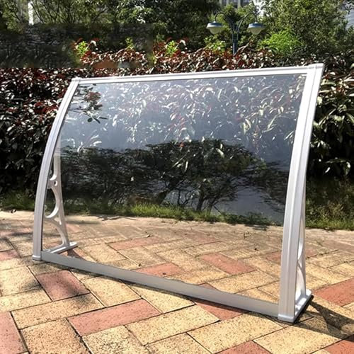 Vordach für die Haustür, Terrasse, Veranda, Transparent, Polycarbonat, Dachabdeckung, UV-Regenschutz (80 x 200 cm)