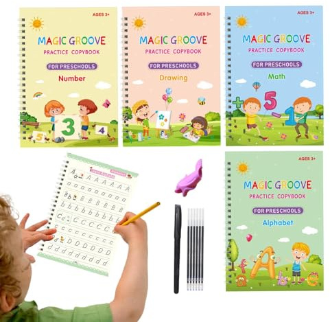 Magics Practice Copybook - Återanvändbara spårade handskriftsböcker