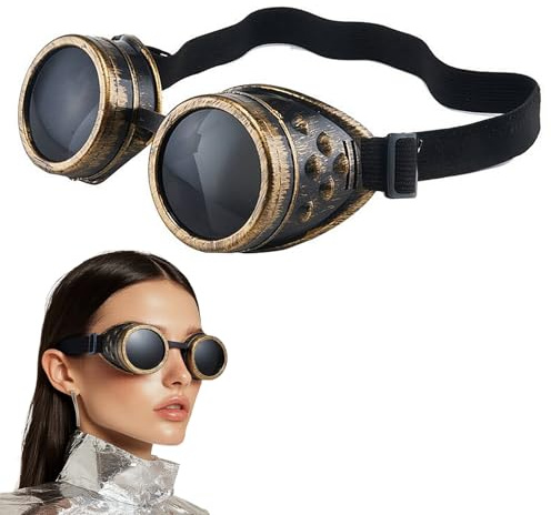 Fesatccoz Vintage Steampunk Brille Gothic Stil Schutzbrille Unisex Schutzbrille Schweißer Punk Schutzbrille Vintage viktorianische Steampunk Brille