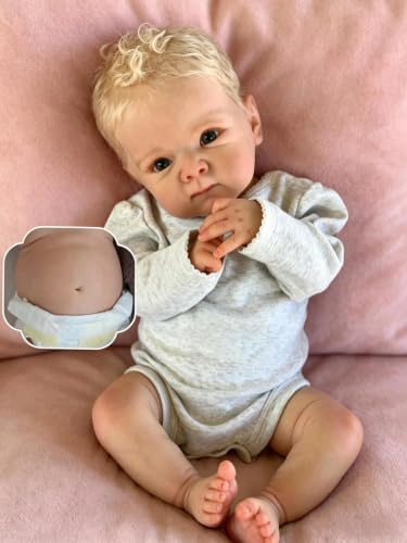 Zero pam Reborn Baby Mädchen 18 Zoll 45 cm Reborn Baby Lebensecht Puppe Mit Haaren, Realistische Neugeborene Babies Puppen Mädchen Spielzeug Ab 3 Jahre Mit Zubehör