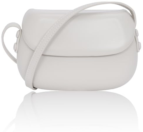 Toptime Kleine Umhängetasche Damen, PU Leder Crossbody Bag Damen Klein, Einfacher Mini Handtasche Beige mit Verstellbare Schultergurt, Satteltasche Bag für Reisen Einkaufen Spazieren, 20x13x6cm