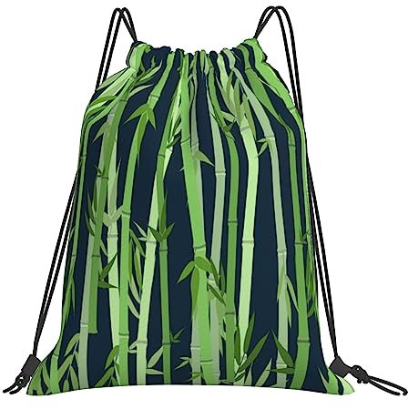 Waschmaschinenfest Beutel Zum Bemalen 36X42Cm Bambus-Muster Gym Bag Wasserdicht Tagesrucksack Für Erwachsene, Schwimmen, Jungen
