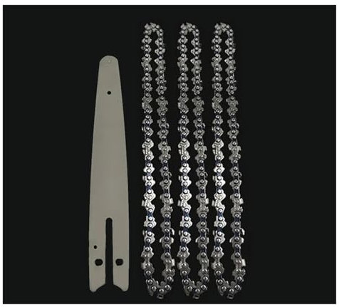 AOIUU Chaîne de tronçonneuse 8 pouces 1/4 P 45 nœuds, mini-tronçonneuse électrique portable, lame de scie for l'exploitation forestière, accessoires for chaîne de tronçonneuse(8-inch Set3)