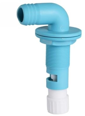 Wodsty Aeratore regolabile per sistemi Livewell da 3/4 a 11/8 pollici tubo flessibile Barb Marine Grade polipropilene blu e bianco per yacht scarico acqua e Fish Hold ossigenazione