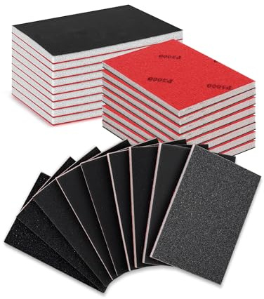 100x70mm Flock Schleifvlies Set Körnung 800-1000/1200-1500/2000, 18 Stück Polierschwämme für Auto & Holz | Hand- & Maschinennutzung