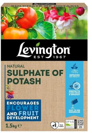 Levington Sulphate of Potash 1.5kg - Nutrient-Rich Fertilizer for Lawns, Flowers, Vegetables, and General Garden Plants, Enhances Growth and Supports Healthy Soil