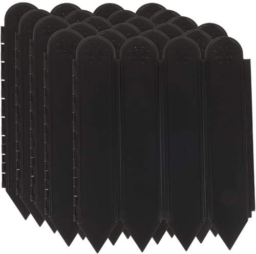 ORFOFE Recinzione da Giardino in Plastica Leggera Colore Nero Superficie Liscia, Steccato Piccolo per Aiuole e Bordure Decorativa per Prato e Orto