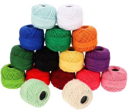 Artibetter Juego de Hilos para Bordar a Mano 16 Piezas 45 Metros por Rollo Colores Mixtos Surtidos Hilo para Coser y Manualidades para Punto de Cruz y Acolchado Color Color Aleatorio