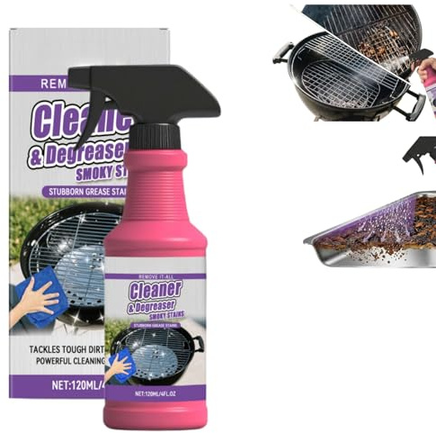 Fast Acting Heavy Duty Grill Cleaner,Grill Cleaner Spray, BBQ Grill Spray Degreaser 120ml,DegreaserCleaner,Heavy Duty Entfetter gegen Eingebranntes Fett,Löst Fett und Speisereste,1 Stück