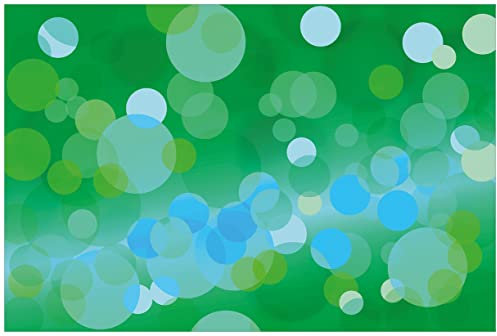 Wallario Wandbild aus Acryl, 60 x 90 cm, freischwebende Optik - Grüne und Blaue Kreise - harmonisches Muster