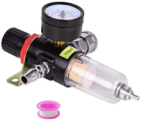 Hotgod 1/4 BSP Air Filter Regulator Compressor Moisture Trap Oil Water Lubricator for Compressor and Air Tools