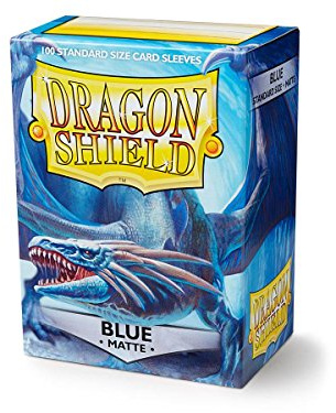 Dragon Shield Matte, Blau / Blue 100 Stück Kartenfolien Kartenhüllen Sleeves - für Sammelkarten wie Pokemon Magic - Standardgröße