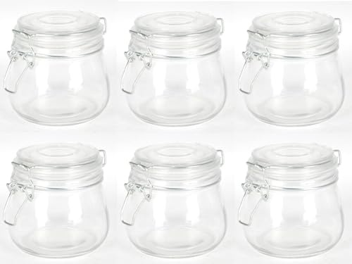 Drahtbügelglas 0,5 Liter 6er Set Einmachglas Vorratsglas Bügelverschluss