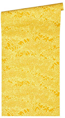 A.S. Création Architects Paper Vliestapete Absolutely Chic Tapete mit Blumen floral 10,05 m x 0,53 m gelb Made in Germany 369723 36972-3