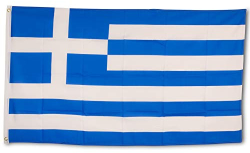 SCAMODA Bundes- und Länderflagge aus wetterfestem Material mit Metallösen, Outdoor Fahne & Flagge (Griechenland) 150x90cm