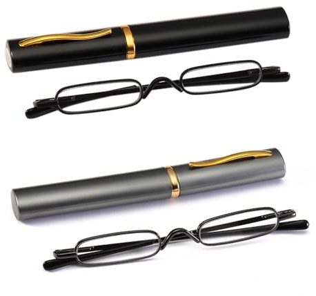 KoKoBin Gafas de lectura sin montura para gafas de lectura de titanio superligeras para damas y caballeros