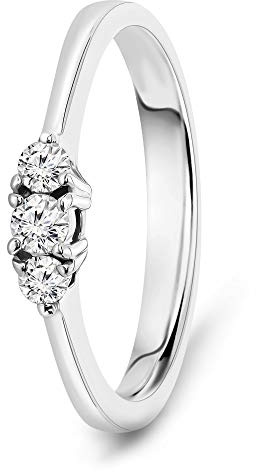MIORE anillo trilogy oro blanco 18 kt 750 con tres diamantes naturales 0,15 ct (14)