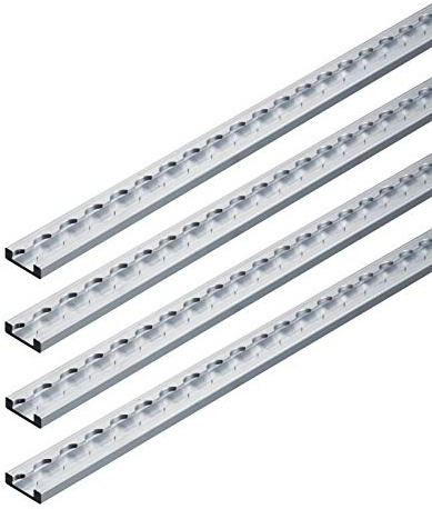 kuriershop 4 x Airlineschiene, Vierkantprofil Premium Light, Länge 1 m zur Ladungssicherung eckige Form versenkbar Made in Germany