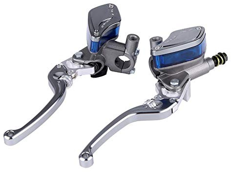 EVGATSAUTO Motorrad Hydraulischer Kupplungsgeber 22 mm CNC einstellbar Paar (Titan)