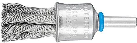 PFERD TOOLS Pinselbürste gezopft PBG | Ø 19mm Schaft-ø 6mm Edelstahl-Draht-ø 0,35 | 43298010 – für Geradschleifer, Bohrmaschinen, Biegwellen