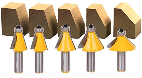 5 PC 1/2 Schaft Fase Fräser Set 11,25 Grad 15 Grad 22,5 Grad 30 Grad 45 Grad Fräser Holzbearbeitung