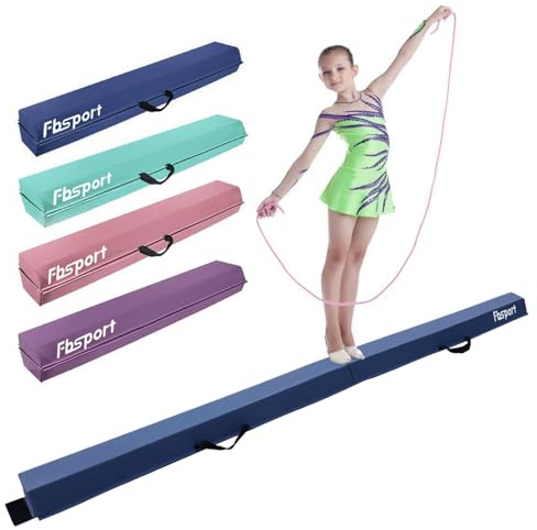 FBSPORT Trave Ginnastica Artistica per Casa 180/210/240/270/300 cm in Pelle PU, Trave di Equilibrio Pieghevole con Fondo Antiscivolo per Bambini, Principianti e Ginnasti Professionisti
