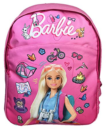 Blueprint Collections Barbie Backpack for Girls | 35cm Pink School Bag with Adjustable Straps | Kids Backpack for School & Travel | Barbie Accessories