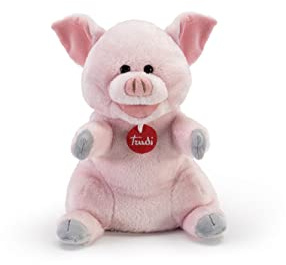 Trudi Puppets 29624 Plüsch Handpuppe Schwein 15 x 26 x 19 cm (S), Stofftier aus hochwertigen Materialien, liebevolle Details, flauschig und weich, waschbar, Kuscheltier und Puppe für Kinder, Rosa