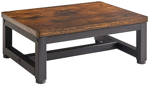 IBUYKE One Step Wooden Step Stools for Adults Kids, Heavy Duty Bedside Step Stool with 500 Lbs Capacity, Non-Slip Stepping Foot Stool for Bedroom Livingroom Bathroom Kitchen, Rustic Brown TBD001H