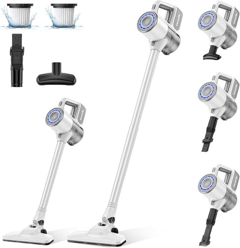 VersLife Aspirateur Balai sans Fil S6PRO, Aspirateur sans Fil Puissant 30Kpa avec 30 Min d'Autonomie, 4 en 1 Aspirateur Balai sans Sac pour Les Poils d’Animaux, Tapis, Sols (S6PRO)