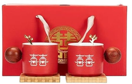 GeRRiT Tazze creative personalizzate, regali di nozze for sposi, coppie creative, tazze regalo di nozze, tazze di alto valore, confezioni regalo. (Color : 1)