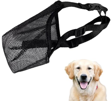 SHPUJUN Maulkorb für Hunde, MittelgroßE und GroßE Hundemaulkorb, Schwarz, PP/PE, M